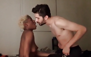 Black doxy spanking with a foxy white boy
